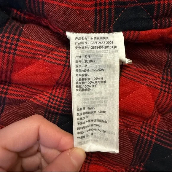 Hollister Y2K Utility Style Hooded Jacket with Red Buffalo Plaid Lining - Size M - Picture 5 of 9